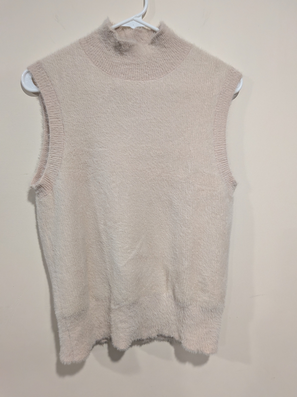 Sleeveless Mock Neck Knit Top in Blush Pink